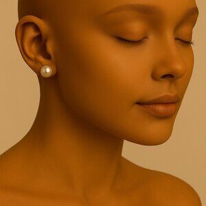 Hypoallergenic Faux Pearl Stud Earrings – Classic White Round Posts by RSVP